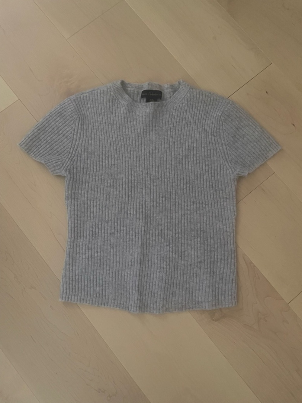 House of Harlow 1960 Ribbed Short Sleeve Crewneck Cashmere Sweater XS